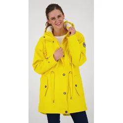 Regenmantel DEPROC ACTIVE "Friesennerz HALIFAX NEW WOMEN", Damen, Gr. 50 (XL), gelb, Obermaterial: 100% Polyurethan; Futter: 100% Polyester, casual, Langarm mit Druckknopf, Mäntel, auch in Großen Größen erhältlich