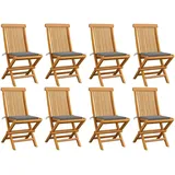 vidaXL Gartenstuhl 50 x 114,2 x 34,5 cm grau 8 St.