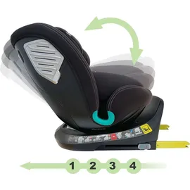 XOMAX G409 IOT Kindersitz drehbar 360°, ISOFIX I mitwachsend I 0-36 kg, 0-12 Jahre, Gruppe 0+/1/2/3, 5-Punkt-Gurt, 3-Punkt-Gurt I Bezug waschbar I ECE R129 I Black-Red