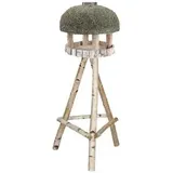 dehner natura premium Futterhaus Amberg mit Heudach, inkl. Ständer Birkenholz, ca. B60/H145/T60 cm