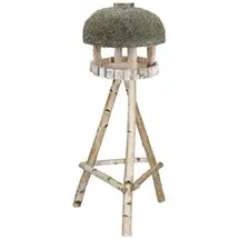 dehner natura premium Futterhaus Amberg mit Heudach, inkl. Ständer Birkenholz, ca. B60/H145/T60 cm
