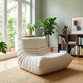 [en.casa] Bodensessel Kodsø Polyester 75 x 90 x 100 cm Beige