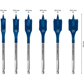 Bosch SelfCut Speed Flachfräsbohrer-Set 13/16/19/20/22/25 mm 6-tlg.