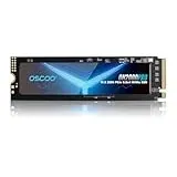 OSCOO 2TB NVMe Gen 5.0 SSD, bis zu 14.000 MB/s, 3D TLC NAND, DRAM-Cache, Graphen-Kühlkörper, M.2 NVMe PCIe 2280 Gen5x4 SSD für KI-Anwendungen, Gaming, PS5, Laptop, PC und leistungsstarke Workstations