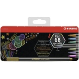 Stabilo Premium-Filzstift Pen 68 metallic - 8er Metalletui mit Hängelasche - mit 8 verschiedenen Metallic-Farben