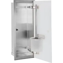 WC-Wandcontainer Zero, geschlossen 450, 1 Glastür (Ausführung: WC-Wandcontainer Zero weiß beschichtet weiße Glastür links)