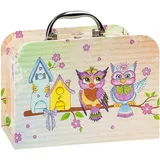 alles-meine.de GmbH Kinderkoffer/Koffer - GROß - Eule & Vogelhaus - für Spielzeug und als Geldgeschenk - Mädchen & Jungen - Kinder & Erwachsene - Pappe Karton - Pappkoffer - Pu..