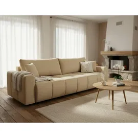 OTTO home Schlafsofa OTTO HOME "YLVAA 3-Sitzer, 239cm/Schlafsofa (132/198)-OTTO. Verlässliche Qualität", beige, B:239cm H:80cm T:52cm, Sofas, Schlafsofa, Tonnentaschen-Federkern, Bettkasten, Feinstruktur weich