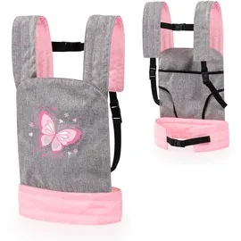 Bayer Puppentrage EasyCarry grau rosa Schmetterling 62233AA