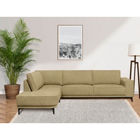 Places of Style "Casina" Sofas Gr. B/H/T: 289 cm x 85 cm x 210 cm, Chenille, Ottomane links, goldfarben (brass) Ecksofa Ecksofas