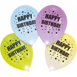 amscan® Luftballons Happy Birthday bunt, 4 St.