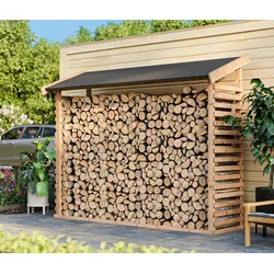 Karibu Kaminholz-Unterstand - 226x60x184cm - naturfarben - Fichtenholz
