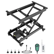Vevor Elektrischer Hubtisch 76x44 cm, 150 kg Tragkraft, Scherenhubtisch, 200 bis 710 mm höhenverstellbare Hebebühne, Couchtischlift mit 4 Rädern, für Materialhandhabung und Transport, Schwarz