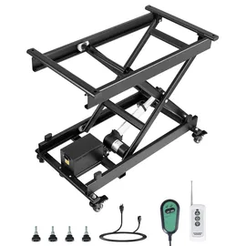 Vevor Elektrischer Hubtisch 76x44 cm, 150 kg Tragkraft, Scherenhubtisch, 200 bis 710 mm höhenverstellbare Hebebühne, Couchtischlift mit 4 Rädern, für Materialhandhabung und Transport, Schwarz