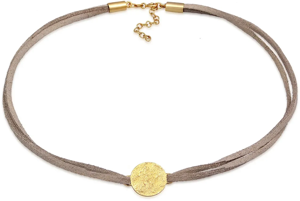 Elli Choker »Halskette Choker Plättchen Halsband 925 Silber« Elli Gold 36