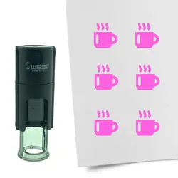 CombiCraft Selbstfärbender Stempel 'Kaffeetasse' in der Farbe Pink, Ø10mm