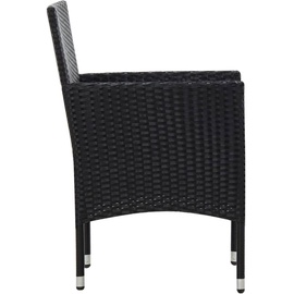 vidaXL Garten Lounge-Set mit Auflagen 2-Sitzer Bank schwarz/schwarz