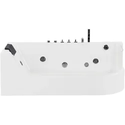 Whirlpool Badewanne weiß Eckmodell mit LED 170 x 80 cm ACUARIO