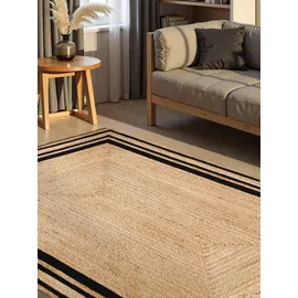 HANSE HOME Looma Juteteppich", natur, gold, schwarz, B:200cm H:7mm L:300cm, Jute Teppiche, Teppich, Handgewebt, Jute Naturteppich, Boho, Wohnzimmer, Schlafzimmer