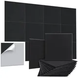 JUBOUEL Akustikplatte Akustik Wandpaneele Selbstklebende, (Akustikplatten 12er Set, 30x30 cm, (12-St) schwarz