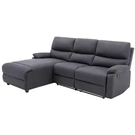 vente-unique Ecksofa Relaxsofa elektrisch - Stoff - Ecke Links - Anthrazit - LUNANO