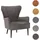Mendler Lounge-Sessel HWC-K37 Chenille 75 x 80 x 75 cm dunkelgrau mit Kissen