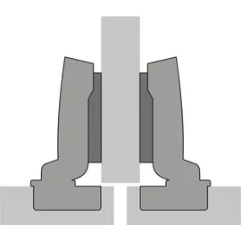 Hettich Topfband SENSYS 8645i T52 Mittelanschlag 110° mit Montageplatte - Silber