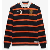 Superdry Langarmshirt Sweatshirt Gestreift Blau/Orange L