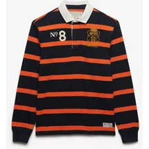 Superdry Langarmshirt Sweatshirt Gestreift Blau/Orange L