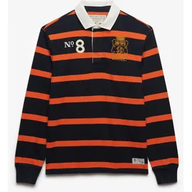 Superdry Langarmshirt Sweatshirt Gestreift Blau/Orange L