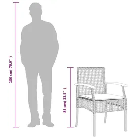 vidaXL Gartenstuhl 57 x 57 x 85 cm beige 2 St.