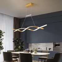 Moderne LED Pendelleuchte esszimmer, LED Dimmbar Wohnzimmer Hängelampe Moderne Hängeleuchte mit Fernbedienung, Esszimmerlampe hängend Höhenverstellbar für Küche Büro Deckenlampe (Gold, 100 cm)