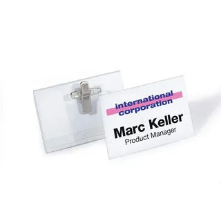 Durable Namensschilder mit Kombiklemme 7,5 x 4,0 cm