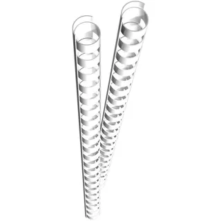 GENIE 12379 Plastikbinderücken (DIN A4 Format; geeignet für alle Bindegeräte; 10 mm) 10 Stück; weiß,