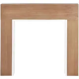 Kaminumrandung Hellbraun U. Weiß Mdf-platte Mit Sockel Schmal Retro Stil Klassisch Kaminkonsole Kaminattrappe Wohnzimmer Schlafzimmer Flur