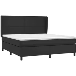 vidaXL Boxspringbett mit Matratze Schwarz 180x200 cm Kunstleder