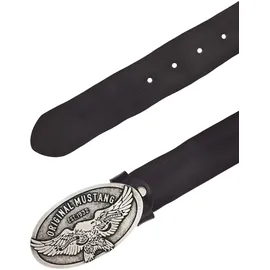 Mustang Herrengürtel Leder 4 cm schwarz 85