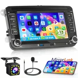 [1G+32G] Hikity Autoradio Android für VW Golf 5 6 Touran Polo Skoda Passat Radio, 7 Zoll Touch Display Autoradio mit Bildschirm GPS Navi WiFi Bluetooth FM Mirror Link Rückfahrkamera