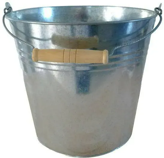 Eimer Zink D12H10cm Holzgriff silber