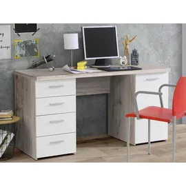 freiraum möbelando Schreibtisch Bürotisch Computertisch Arbeitstisch Laptoptisch Büromöbel Balu I Sandeiche/Weiß Matt
