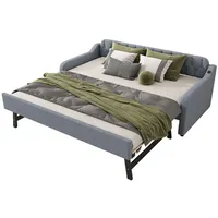 REDOM Schlafsofa Hausbett, mit ausziehbares Rollbett, USB-Anschluss, Tagesbett 90x200cm, ohne Matratze grau