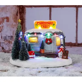 Spetebo Weihnachtsstadt Szene Baumverkauf 25 cm mehrfarbig beleuchtet