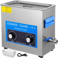 GloWiss 6.5L Knob Control Ultrasonic Cleaner 40KHZ 180W Edelstahl Ultraschallreinigungsgerät Ultraschallreiniger Ultraschall Gerät mit Heizung Timer for glasses Jewellery (6.5L)