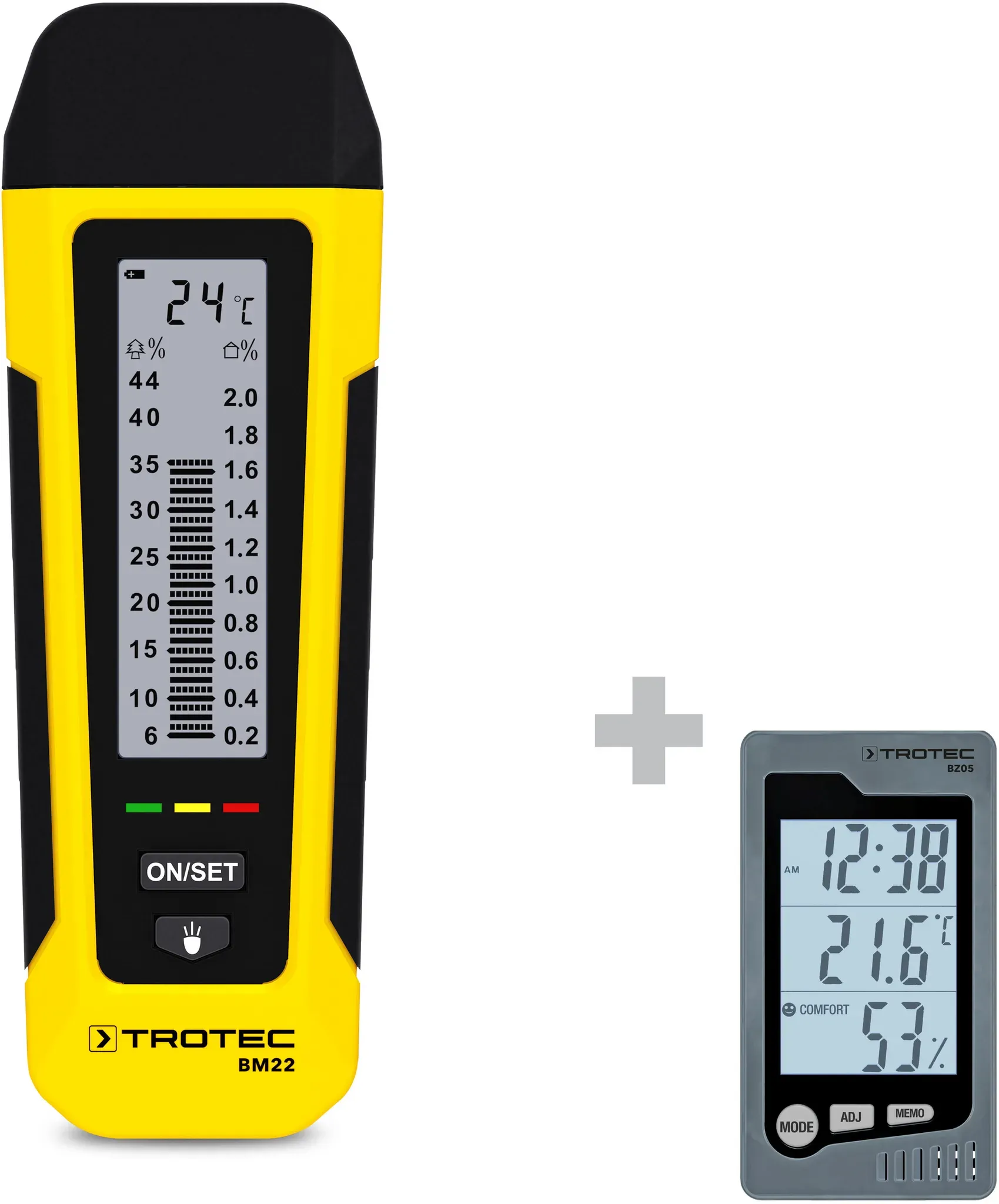 Trotec Vochtmeter BM22 + ruimte-thermohygrometer BZ05