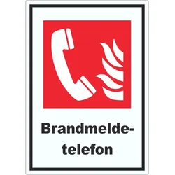 Brandmeldetelefon Aufkleber A9 (37x52mm)