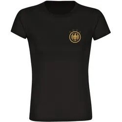 multifanshop Damen T-Shirt - Deutschland - Adler Retro Gold - Druck gold metallic - Frauen