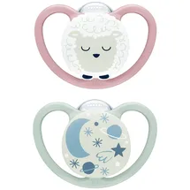 NUK Space Night Silikon 10176328 2 Stück Schaf/Nachthimmel