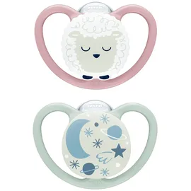 NUK Space Night Silikon 10176328 2 Stück Schaf/Nachthimmel