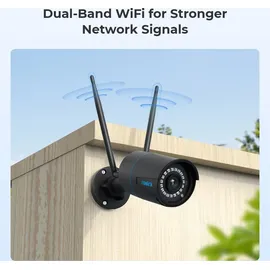 Reolink WLAN IP Kamera, Überwachungskamera 5MP HD mit Audio für Aussen, 2,4/5GHz WiFi, Smarte Bewegungserkennung, Fernzugriff, RLC-510WA Schwarz