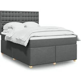 vidaXL Boxspringbett 140 x 200 cm Dunkelgrau
